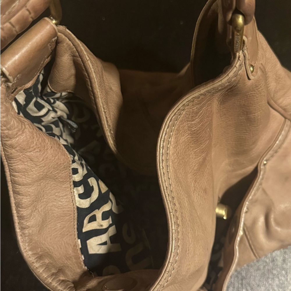 Taupe Leather Shoulder Bag - Picture 7 of 8